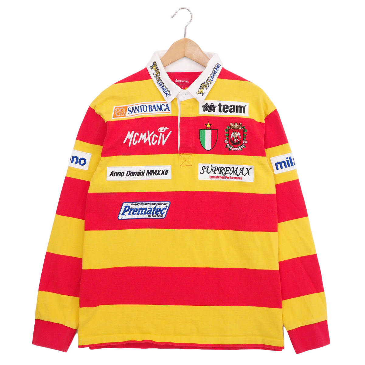 人気，大得価 Supreme - Stripe Rugby 赤L シュプリーム - ストライプ ラグビー 2022SS(トップス)｜売買されたオークション情報、yahooの商品情報をアーカイブ公開 - オークファン 男性用