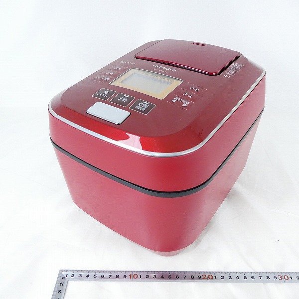 大人気，新作 日立 2020年製 圧力 スチーム IH ジャー 炊飯器 5.5合 沸騰鉄釜 ふっくら御膳 RZ-V100CM メタリックレッド HITACHI 中古■KC009s■