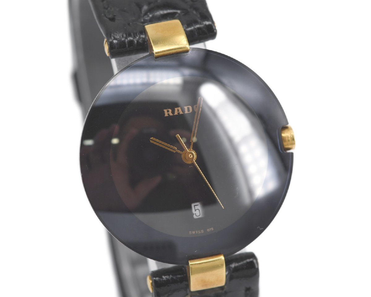 稼働品 RADO ラドー クポール メンズ 129.3577.4 30mm クォーツ 純正革