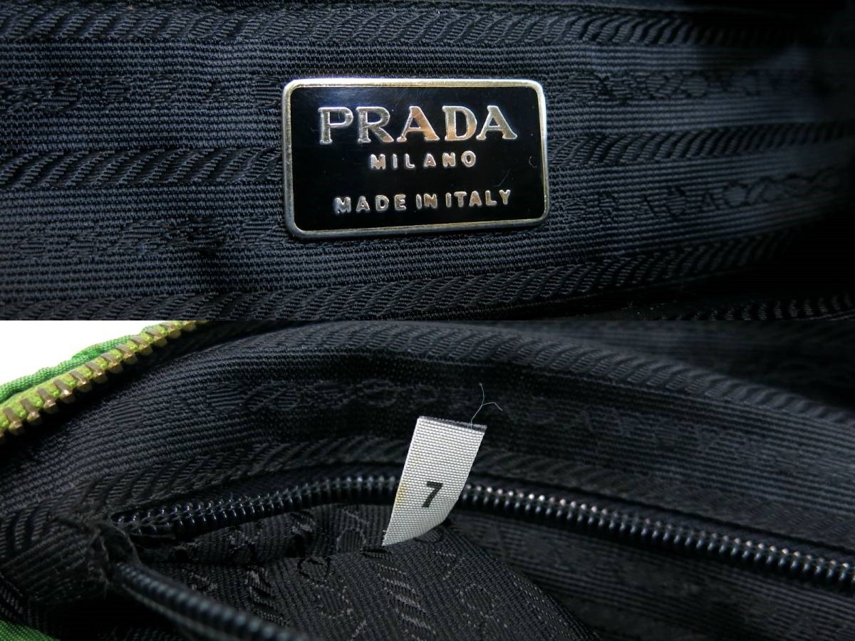 PRADA プラダ◇ナイロン◇ショルダー バッグ◇グリーン ゴールド金具