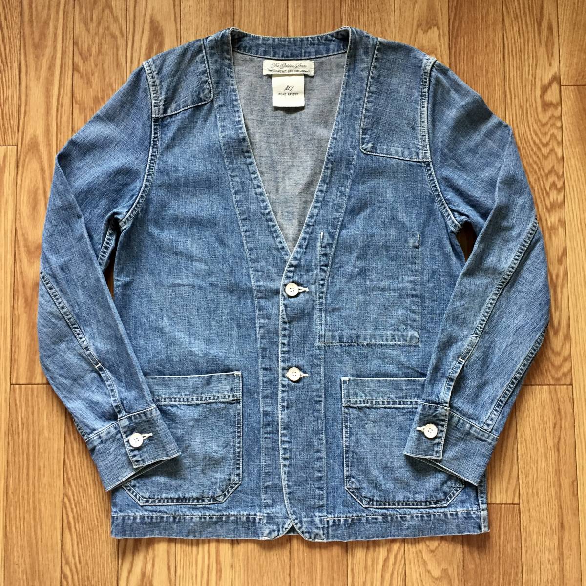 美品 REMI RELIEF No collar Denim Jacket レミレリーフ ノーカラー 