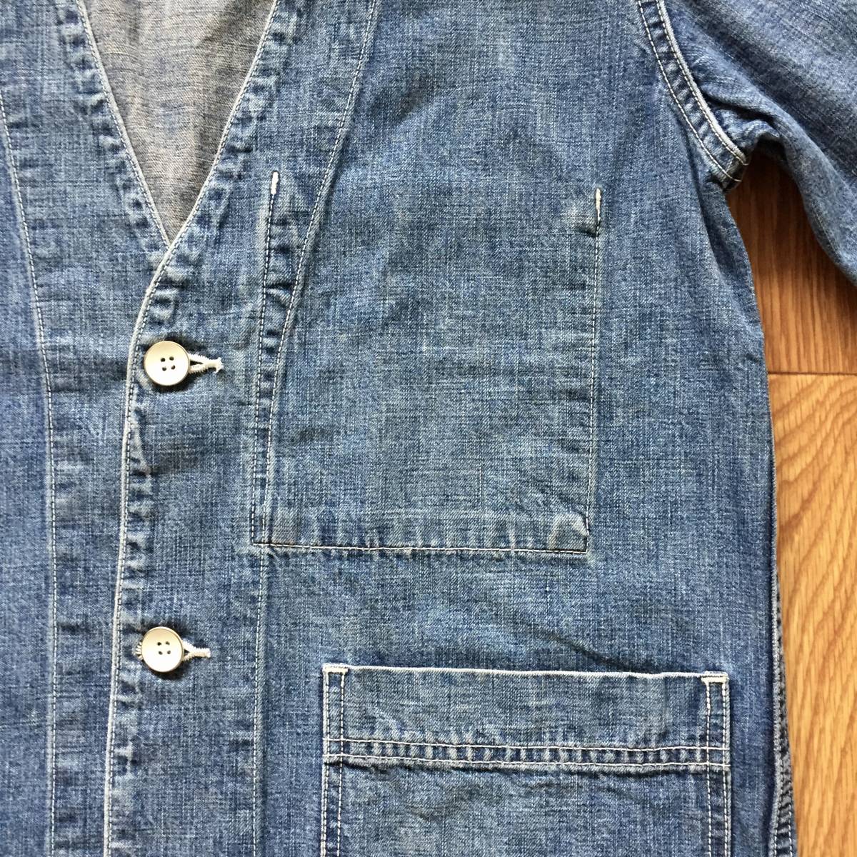 美品 REMI RELIEF No collar Denim Jacket レミレリーフ ノーカラー 