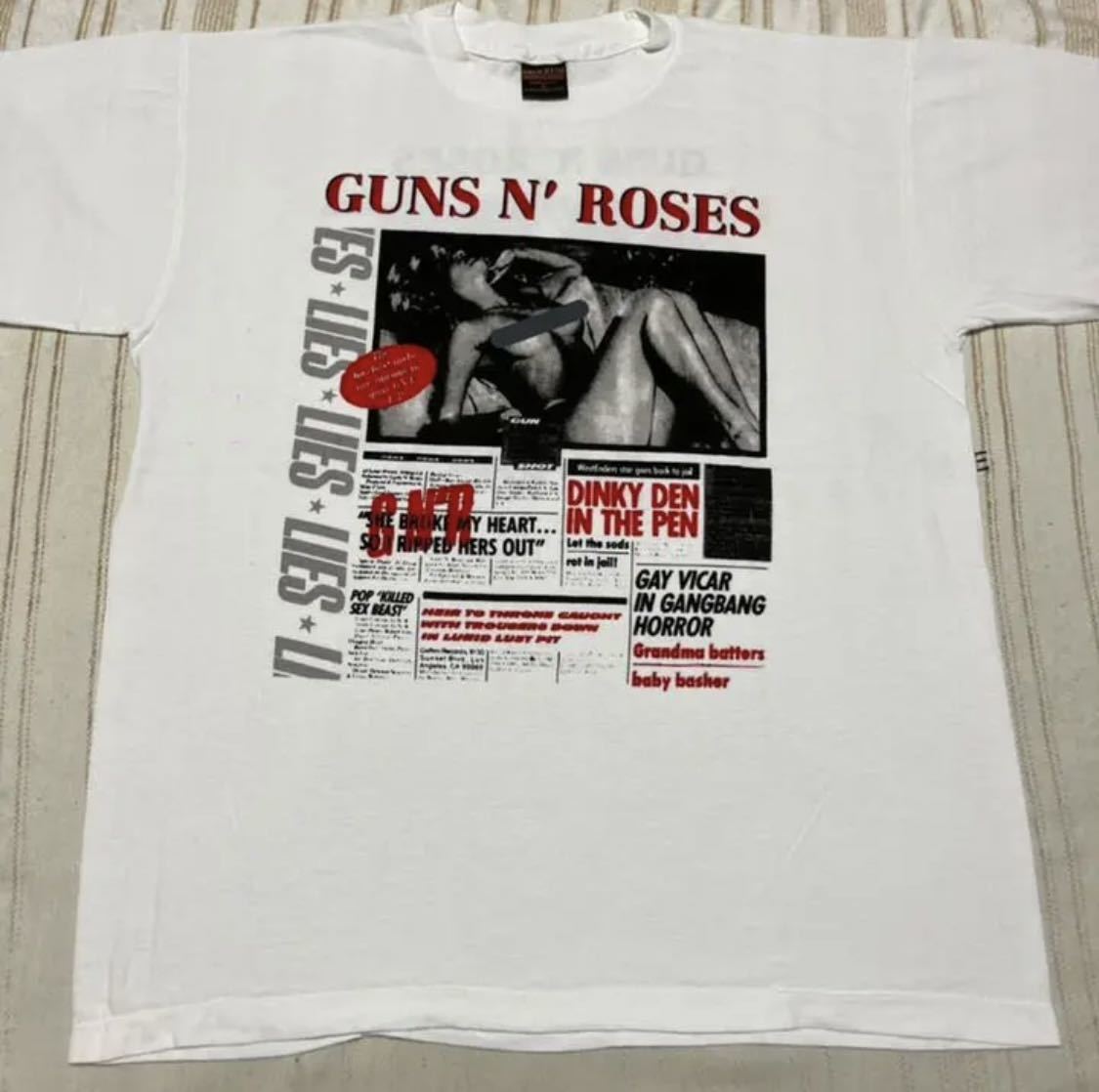  鬼 ほぼデッドストック シングルステッチ 発禁 ガンズ アンド ローゼズ Guns N Roses バンド Tシャツニルヴァーナ レッチリ 90s(Tシャツ)｜売買されたオークション情報、yahooの商品情報をアーカ Tシャツ