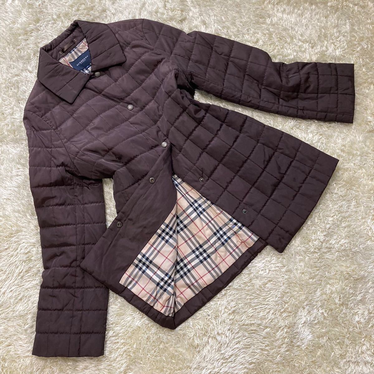 新作登場，定番人気 級/L BURBERRY/バーバリーロンドン/三陽商会 高級シルク混 キルティングジャケット 軽量&防寒 ノバチェック 上品なブラウン 40(Lサイズ)｜売買されたオークション情報、yahooの商品情報をアー ジャンパー、ブルゾン一般