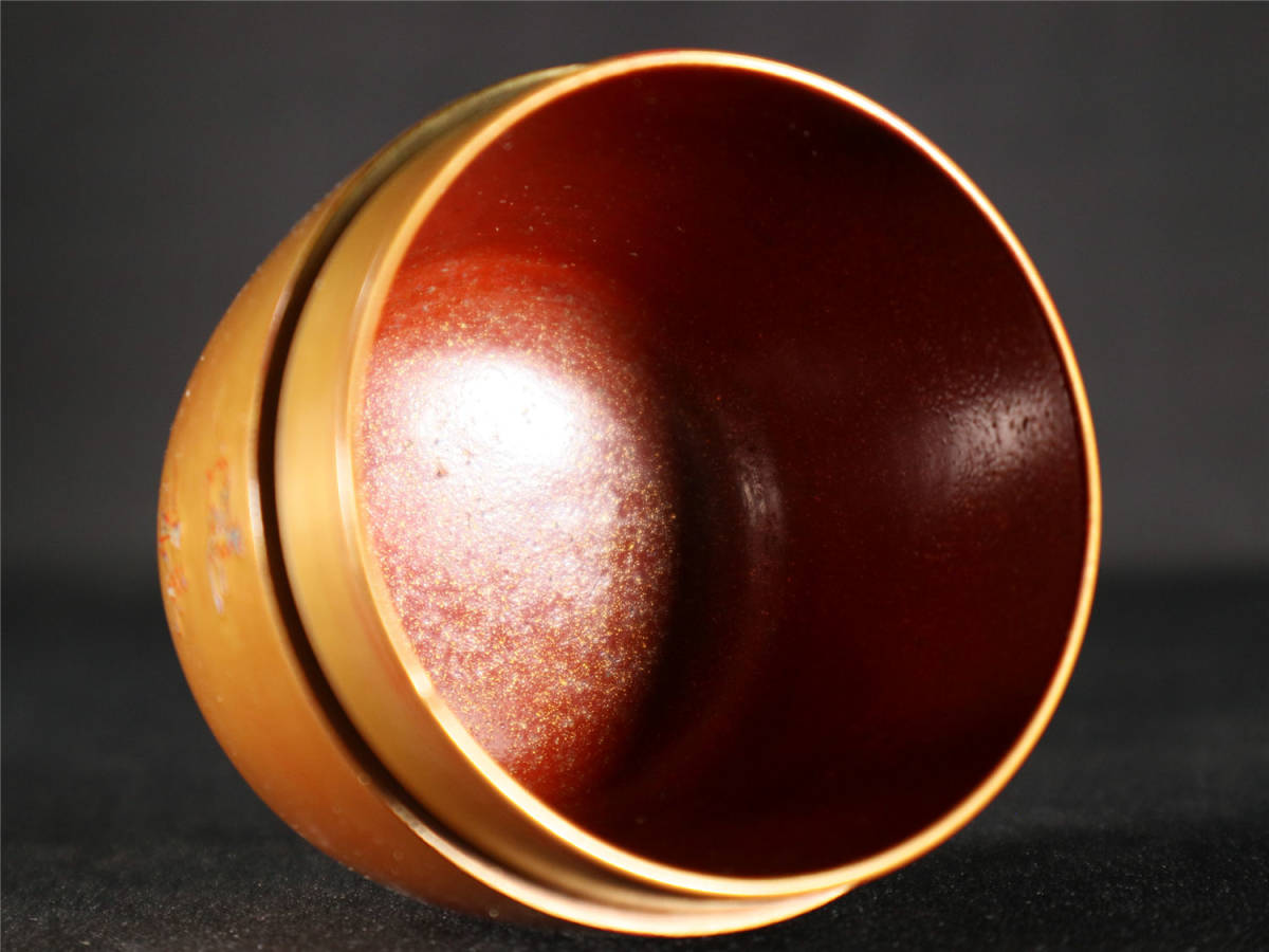 光琳作 金青貝詩棗　蒔絵 又みょう斎 花押 螺鈿 棗 茶道具