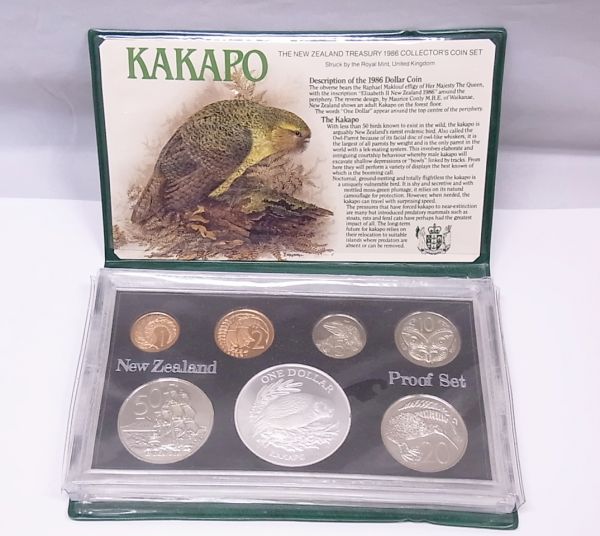 1986年ニュージーランド カカポ他 プルーフコインセット① New Zealand