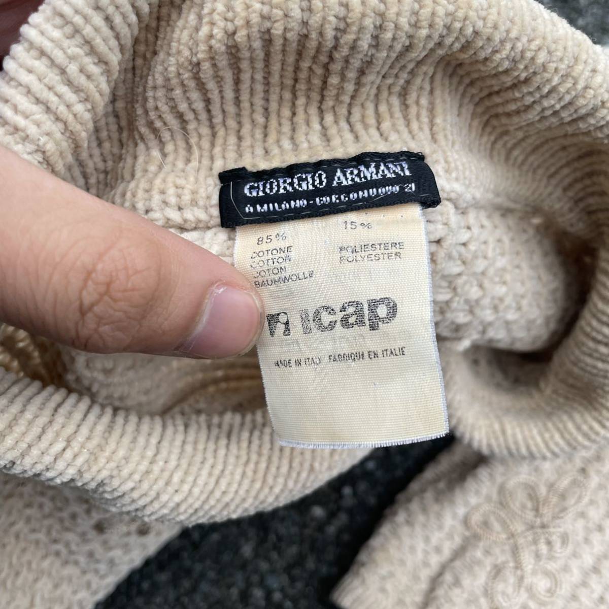 高級 GIORGIO ARMANI knit ジョルジオ アルマーニ ゲージ ニット italy 