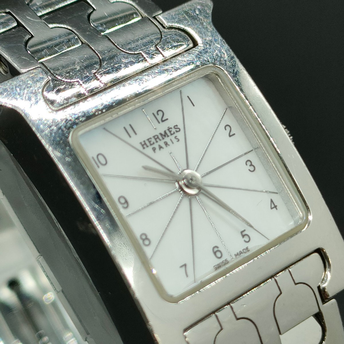レディース 稼働品 エルメス HH1.110 Hウォッチ シェル文字盤 クォーツ 