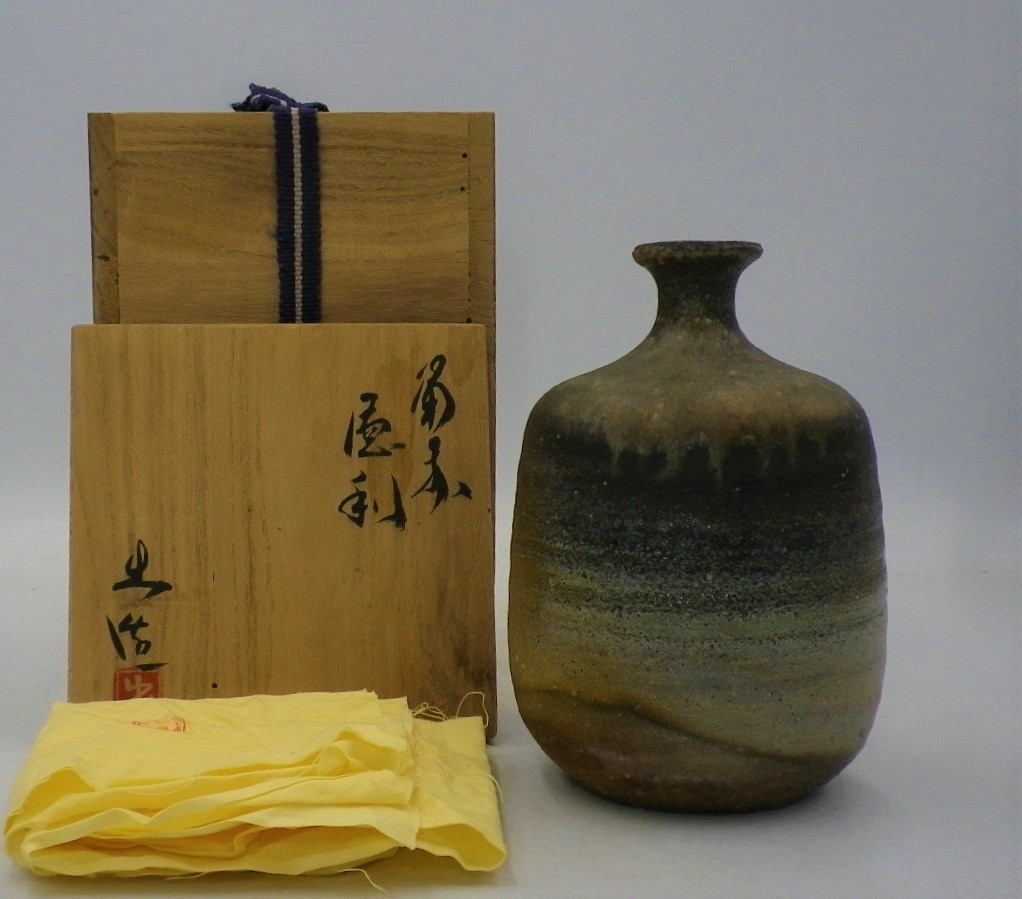 備前焼 酒器 岡山県重要無形文化財 徳利 共箱共布栞 山本出 とっくり