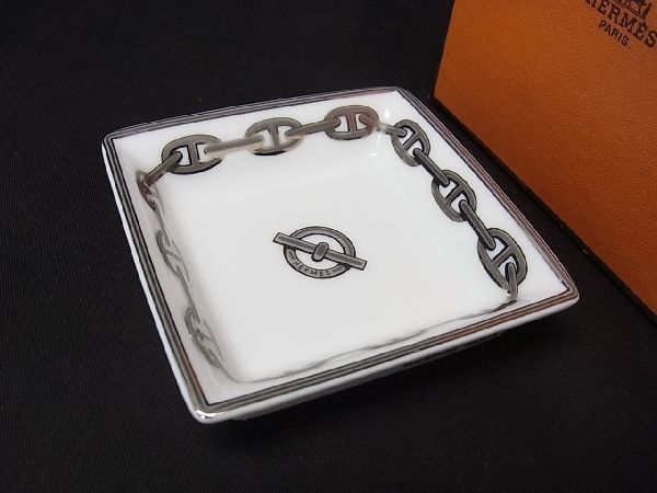 □極美品□ HERMES エルメス シェーヌダンクル 灰皿 アッシュトレイ