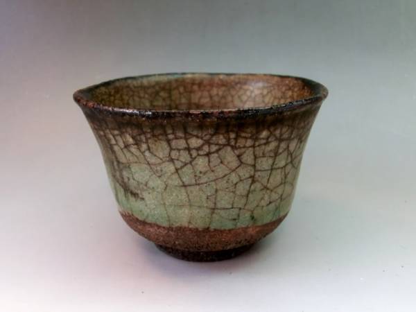□青唐津立ちぐい呑み 古唐津 江戸期 酒杯 猪口 時代物□10 【公式通販】