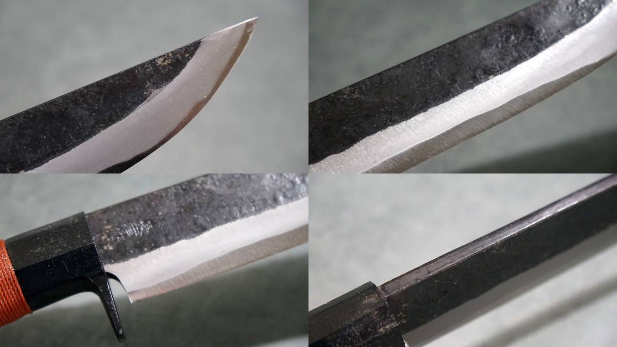 ナイフ】未使用保管品 レッドオルカ 秋友義彦作 黒打剣鉈 5寸 全長30 