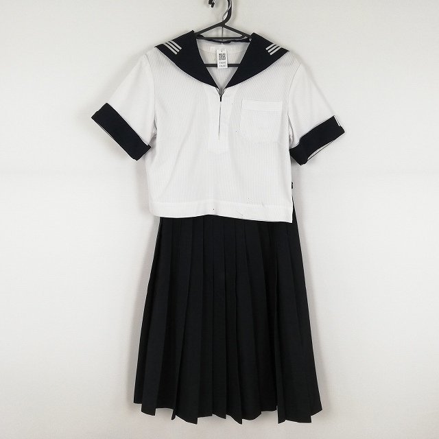 豊富な，2026 1円 セーラー服 スカート 上下2点セット 夏物 半袖 白3本線 女子 学生服 東京川村学園中学高校 白 制服 ランクC EY6543(学生服)｜売買されたオークション情報、yahooの商品情報をアーカイブ公開 学生服