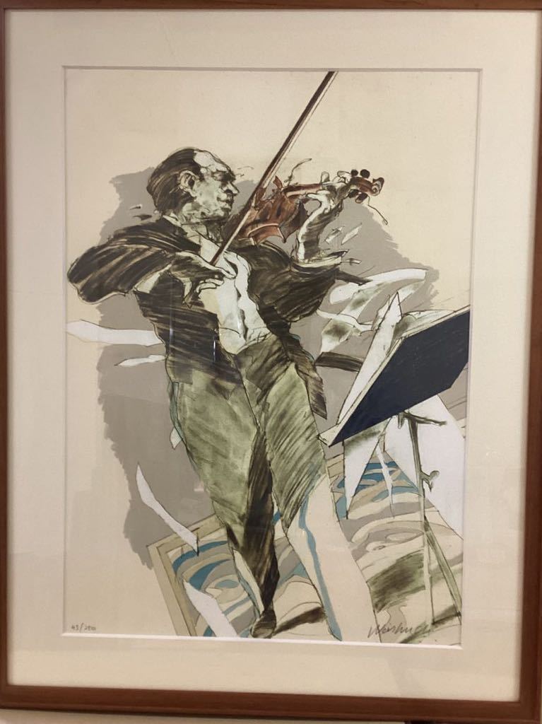 ワイズバッシュ 絵画 横を向くバイオリニスト 人物画