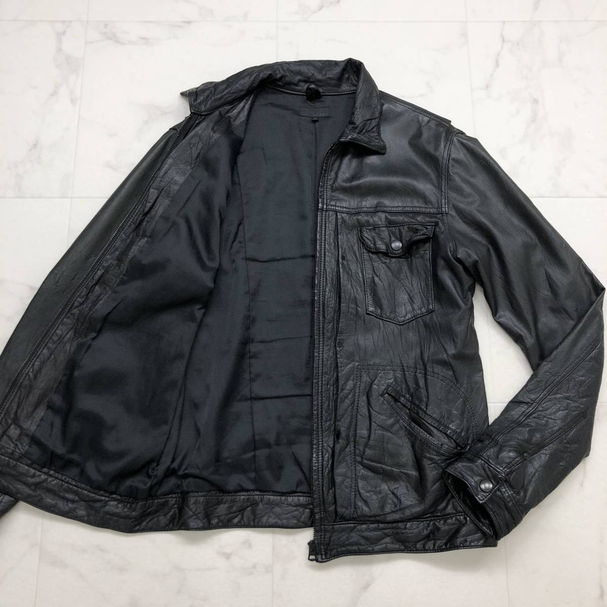 ワイルドな高級感 ビームス BEAMS シングルライダース レザー 