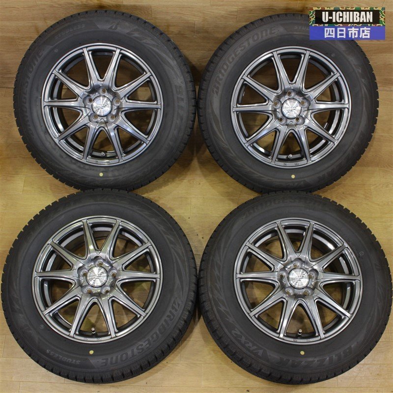 良品 プリウス等に ブリヂストン スタッドレスセット ! ブリザック VRX2 195/65R15 ファイナルスピード 15インチ×6.0 +45 5H 100 ●006 ブリヂストン プリウス スタッドレスタイヤ プリウスやウィッシュ等にホイールと バリ山BSスタッドレスタイヤ 純正ホイールセット