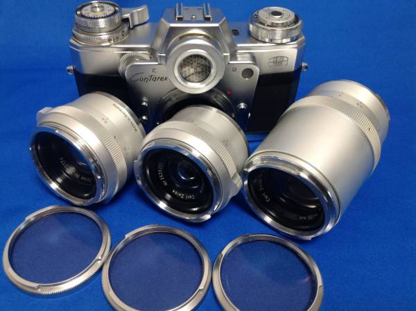 ☆Contarex ブルズアイ Carl Zeiss レンズ3本セット ケース付☆ Zeiss