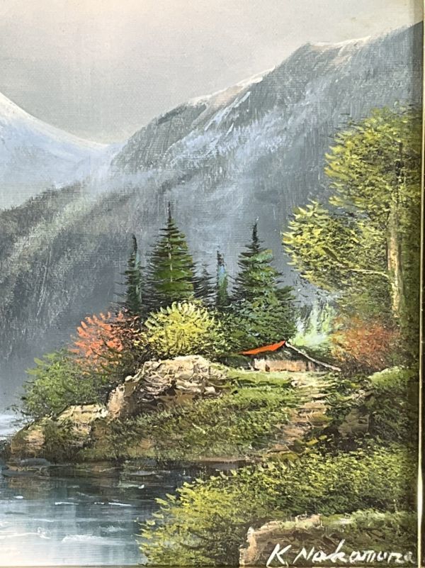 美術品・アンティーク・コレクション 中村勝之「光さす谷」 絵画 油絵