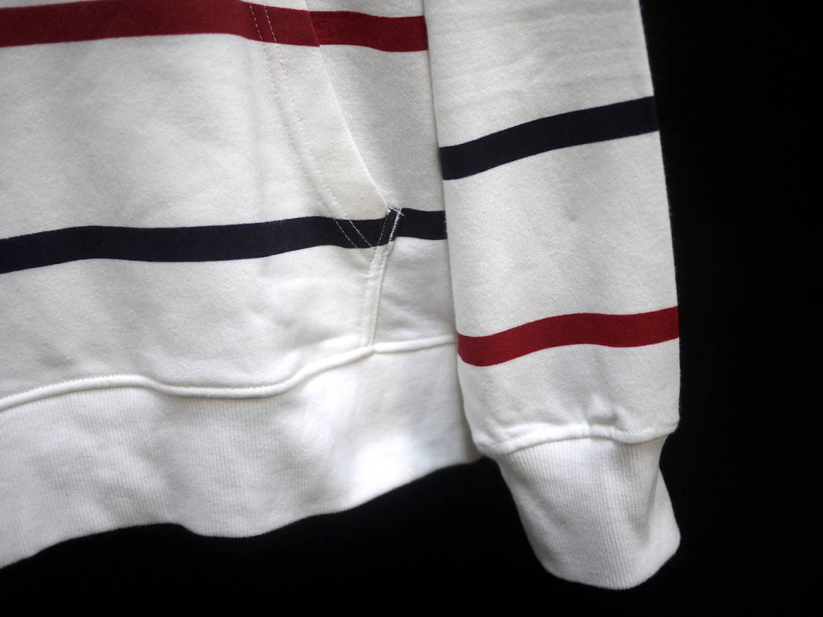未使用訳あり 定価約1.9万 M トミーヒルフィガー TOMMY HILFIGER ボーダー スウェット パーカー 胸刺繍 フラッグカラー / トリコロール ヒルフィガー トミー TOMMY 訳あり返品不可 HILFIGER（トミー・ヒルフィガー） ストレッチ