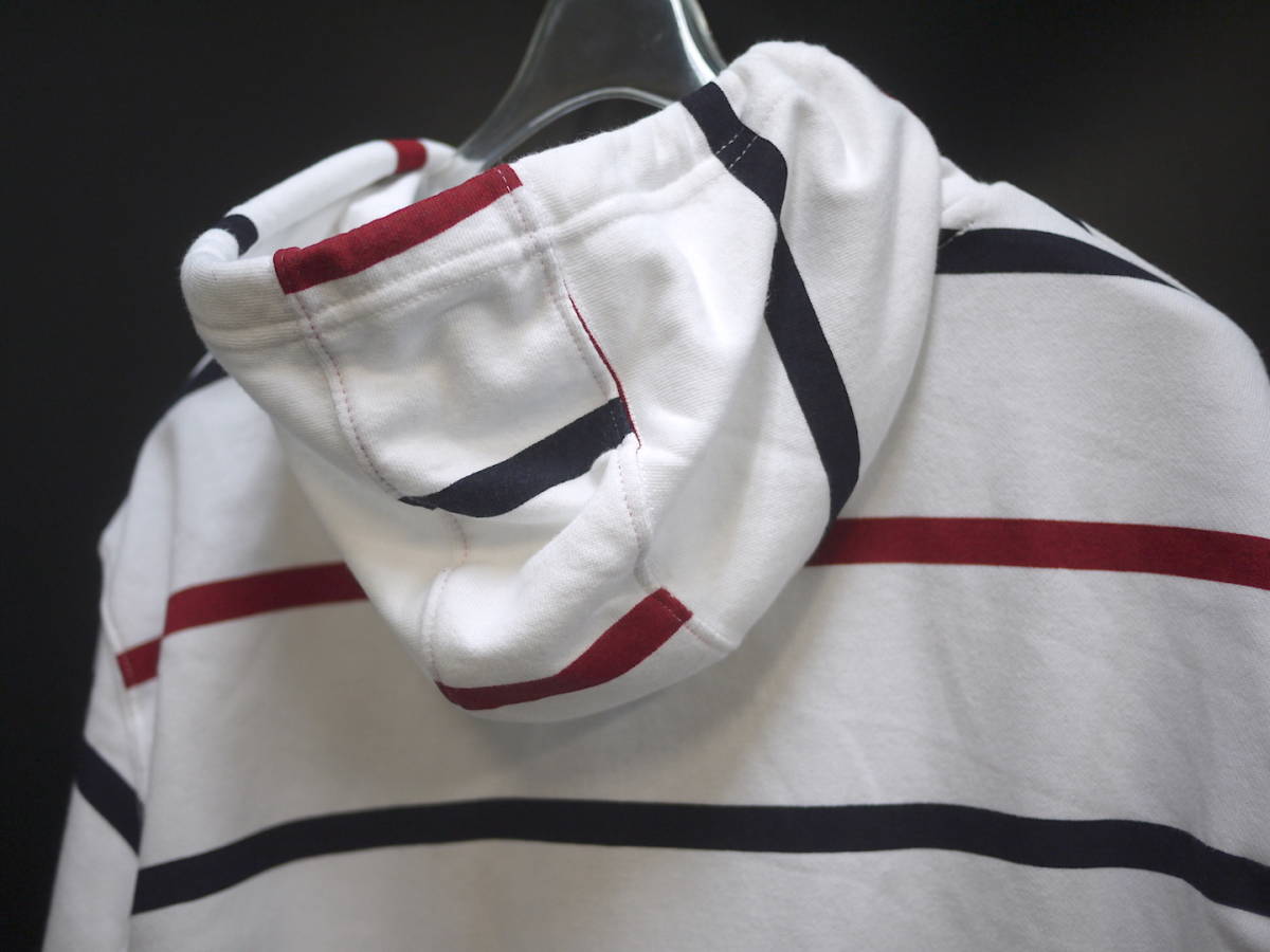 未使用訳あり 定価約1.9万 M トミーヒルフィガー TOMMY HILFIGER ボーダー スウェット パーカー 胸刺繍 フラッグカラー / トリコロール ヒルフィガー トミー TOMMY 訳あり返品不可 HILFIGER（トミー・ヒルフィガー） ストレッチ