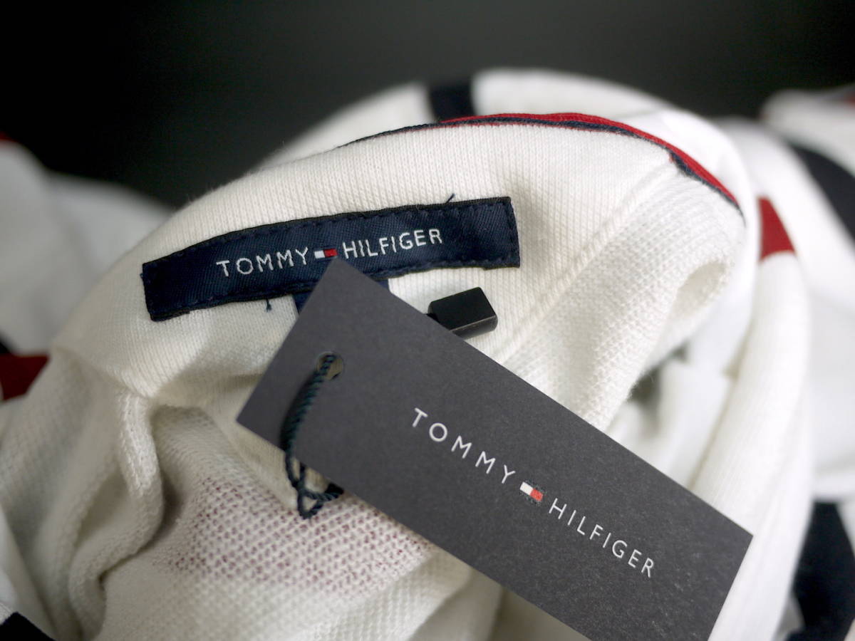 未使用訳あり 定価約1.9万 M トミーヒルフィガー TOMMY HILFIGER ボーダー スウェット パーカー 胸刺繍 フラッグカラー / トリコロール ヒルフィガー トミー TOMMY 訳あり返品不可 HILFIGER（トミー・ヒルフィガー） ストレッチ