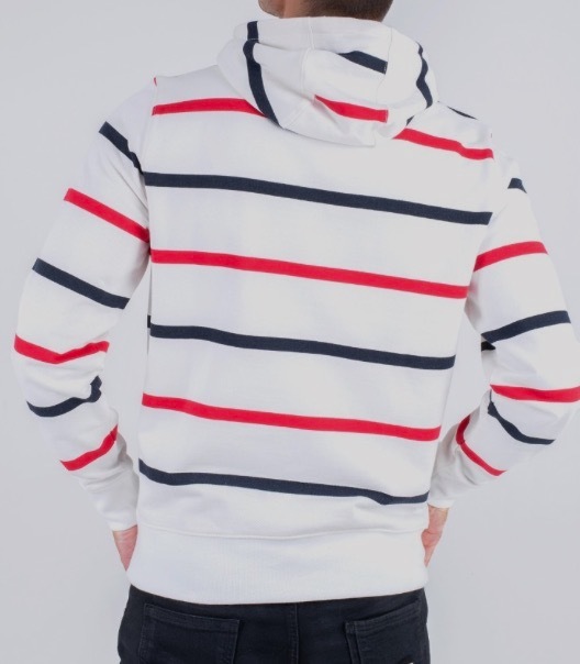 未使用訳あり 定価約1.9万 M トミーヒルフィガー TOMMY HILFIGER ボーダー スウェット パーカー 胸刺繍 フラッグカラー / トリコロール ヒルフィガー トミー TOMMY 訳あり返品不可 HILFIGER（トミー・ヒルフィガー） ストレッチ
