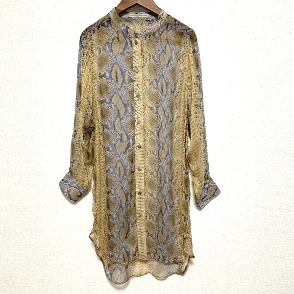 #anc エルマンノシェルヴィーノ ERMANNOSCERVINO シャツ ブラウス チュニック 40 シルク パイソン柄 ロング レディース [700152]