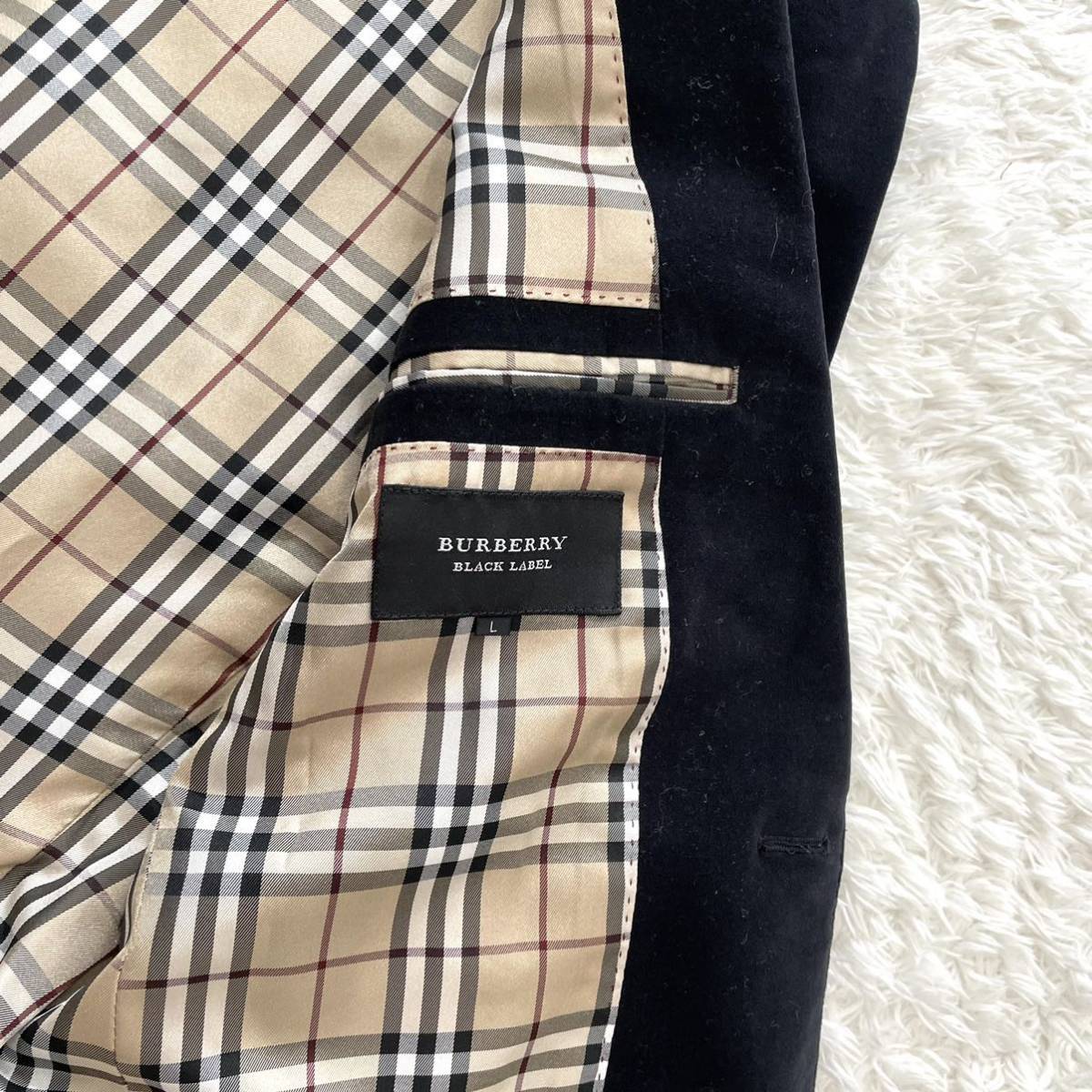 BLACK BURBERRY バーバリーブラックレーベル ベロアの通販 値下げ 美品
