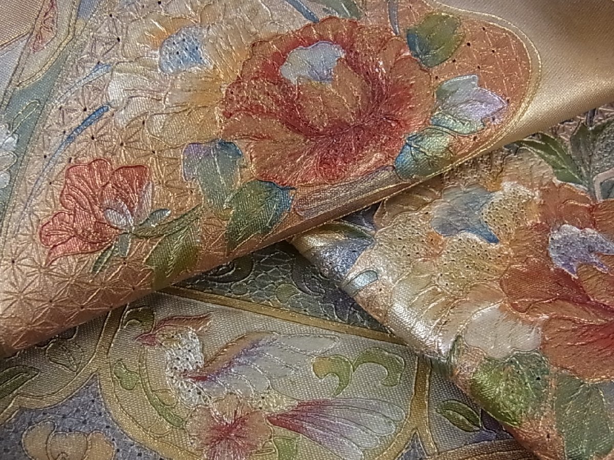 スワトウ刺繍 汕頭刺繍 中国三大刺繍 総刺繍 花美人着物□極上 総 花 