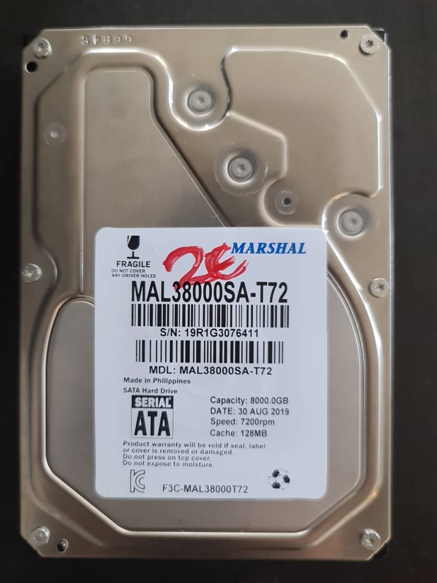 8TB 3.5インチ FFF – 6Gb⁄s 6tbの通販 HDD 8TB MAL38000SA-T72 稼働16