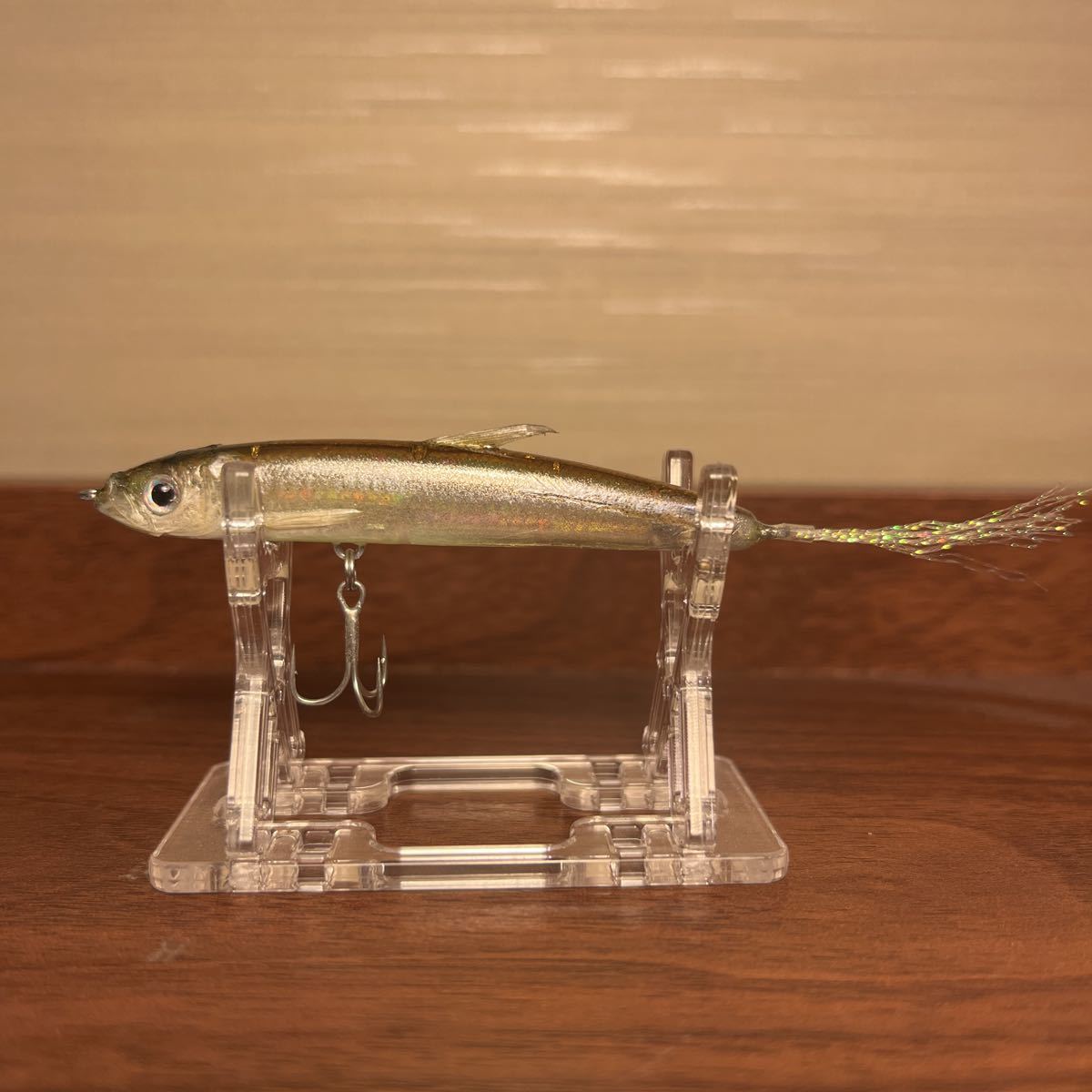 魚皮ルアー】ハンクルジョーダン65F 相模湖ワカサギ皮張り仕様③