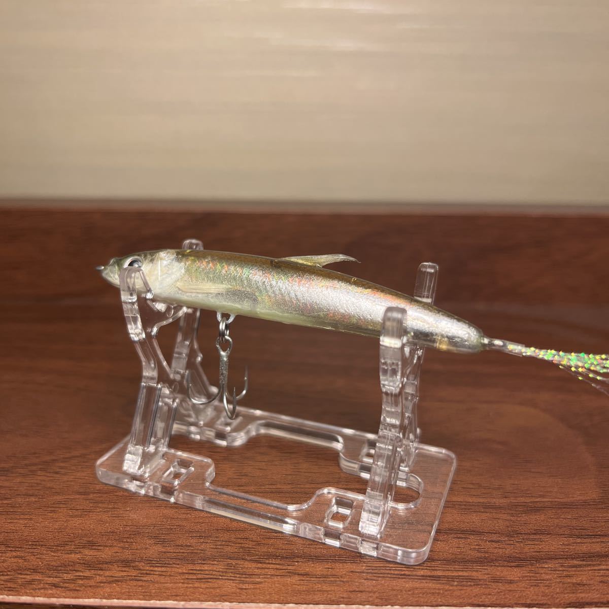 魚皮ルアー】ハンクルジョーダン65F 相模湖ワカサギ皮張り仕様③