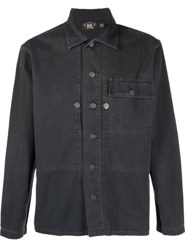 美品【RRL】ヘリンボーン オーバーシャツ カバーオール ワーク 