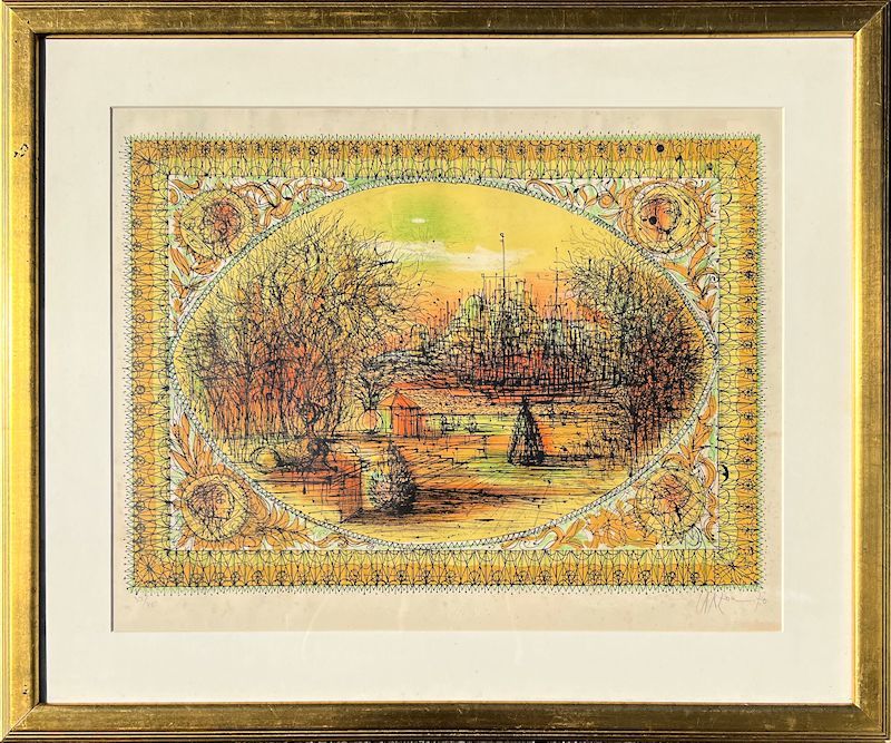 ☆ジャン・カルズー リトグラフ 版画 金色フレーム 【公式通販】