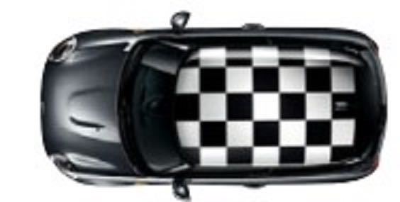MINI純正！！ルーフステッカー　チェッカーフラッグ　未使用品 F56サンルーフ無・ホワイトルーフ用　　_1