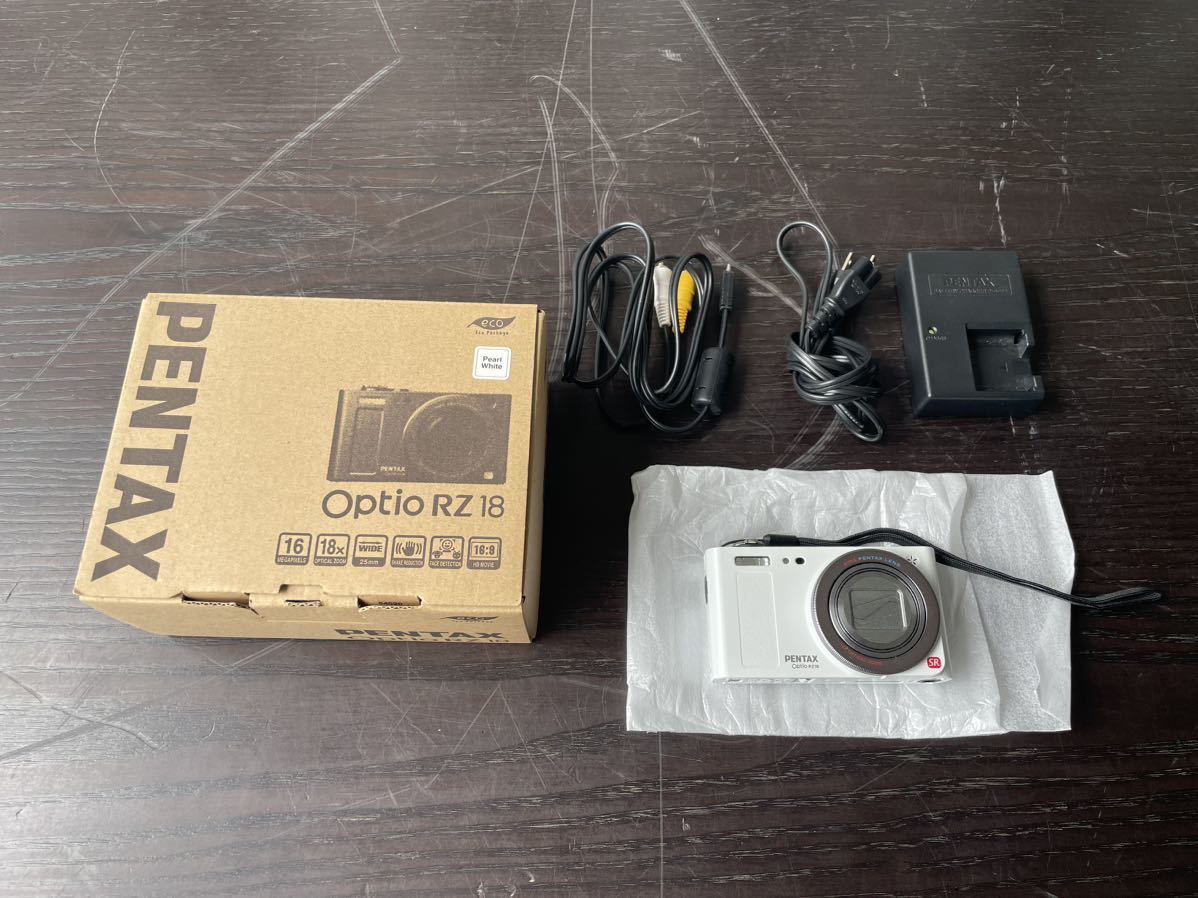 中古品☆PENTAX デジタルカメラ Optio RZ18 パールホワイト