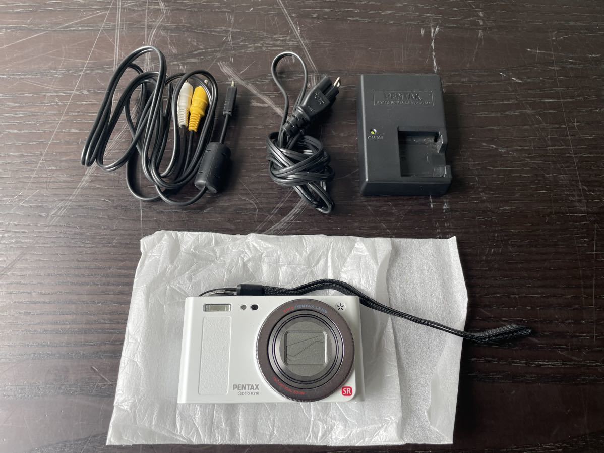 中古品☆PENTAX デジタルカメラ Optio RZ18 パールホワイト