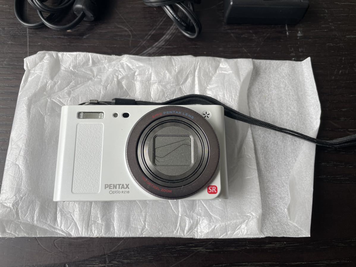 中古品☆PENTAX デジタルカメラ Optio RZ18 パールホワイト