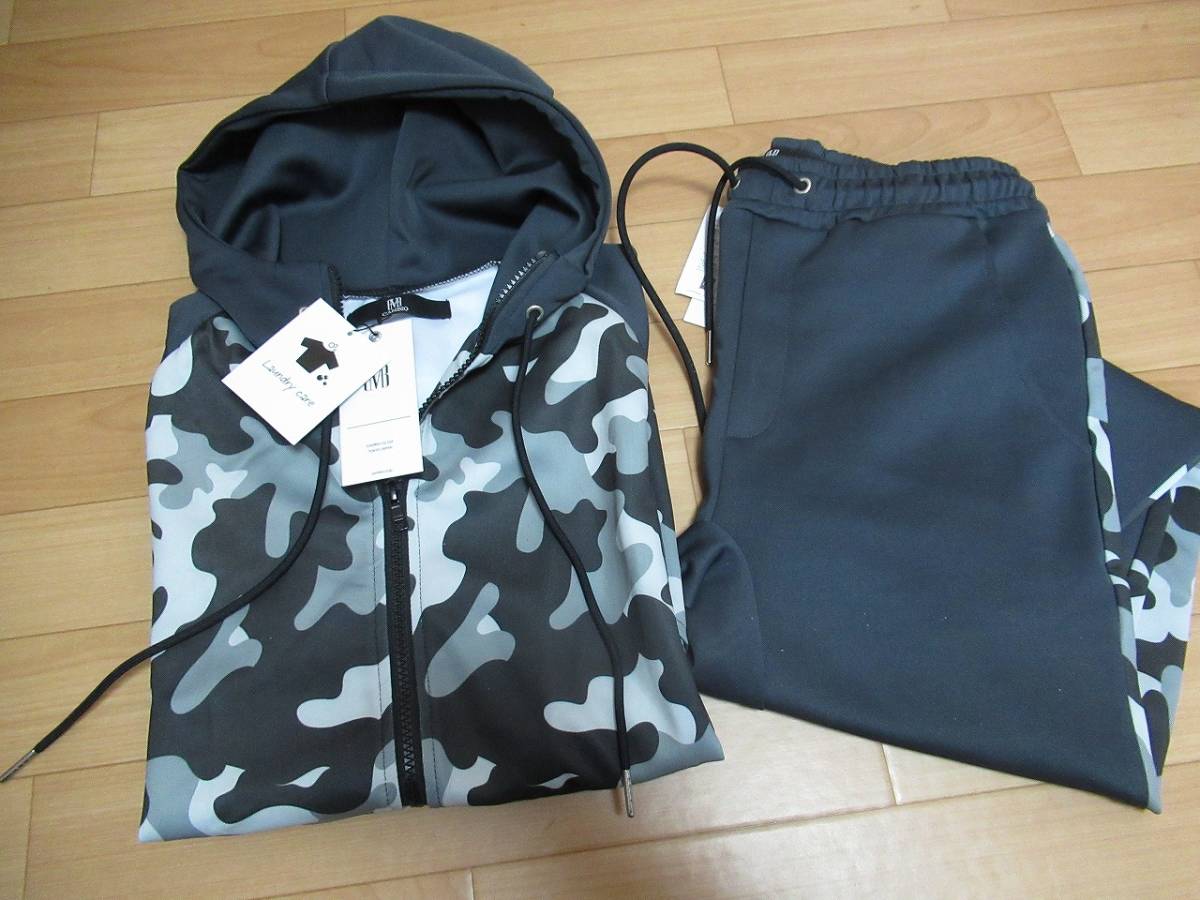 ★1366 A873 CAMBIO カンビオ新品 カモフラTricotジャージ上下セットM