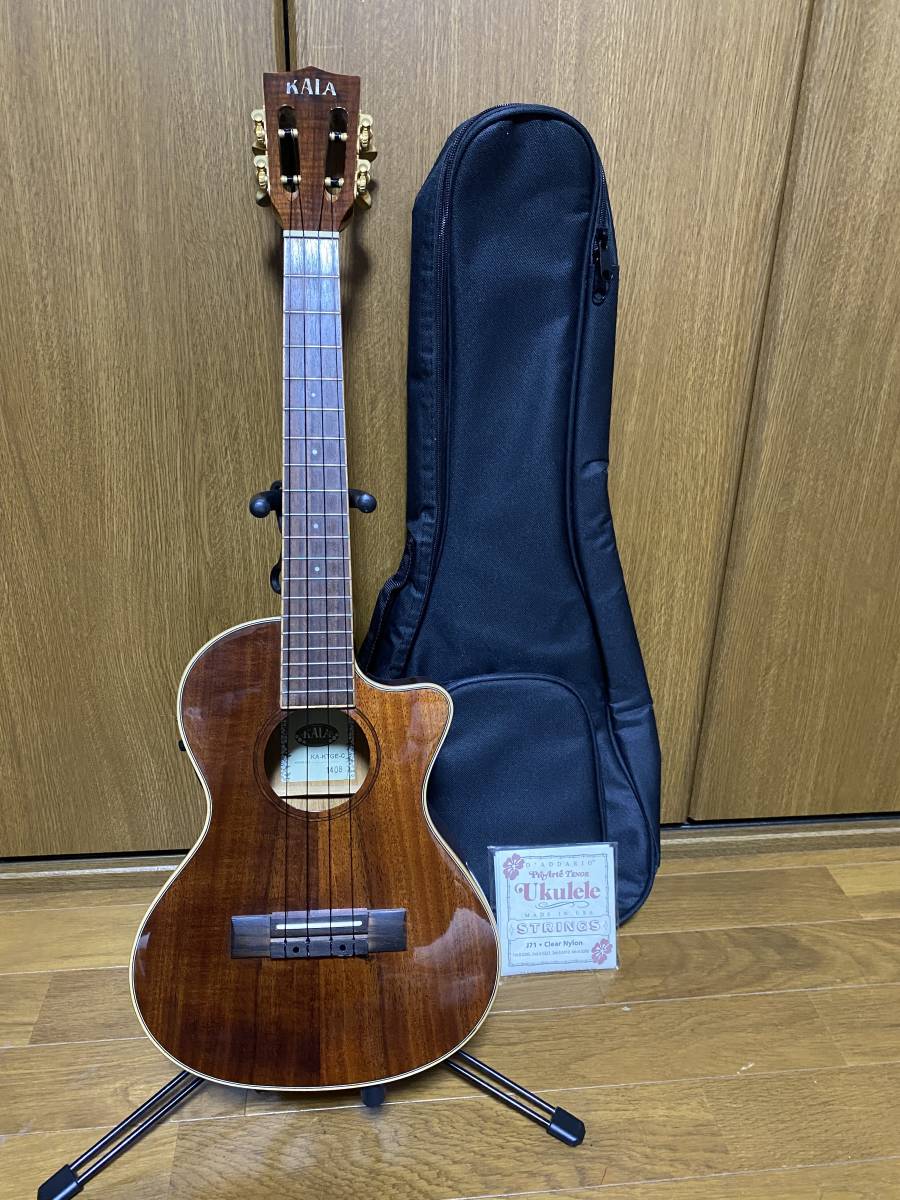【中古美品】KALA Hawaiian Koa Series KA-KTGE-C (テナーウクレレ・ピックアップ搭載) ソフトケース付　定価6万相当
