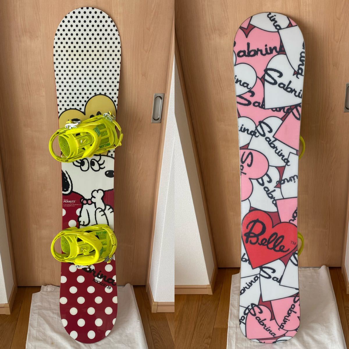 Sabrina スノーボード 144cm HEADビンディング キスマークバッグ