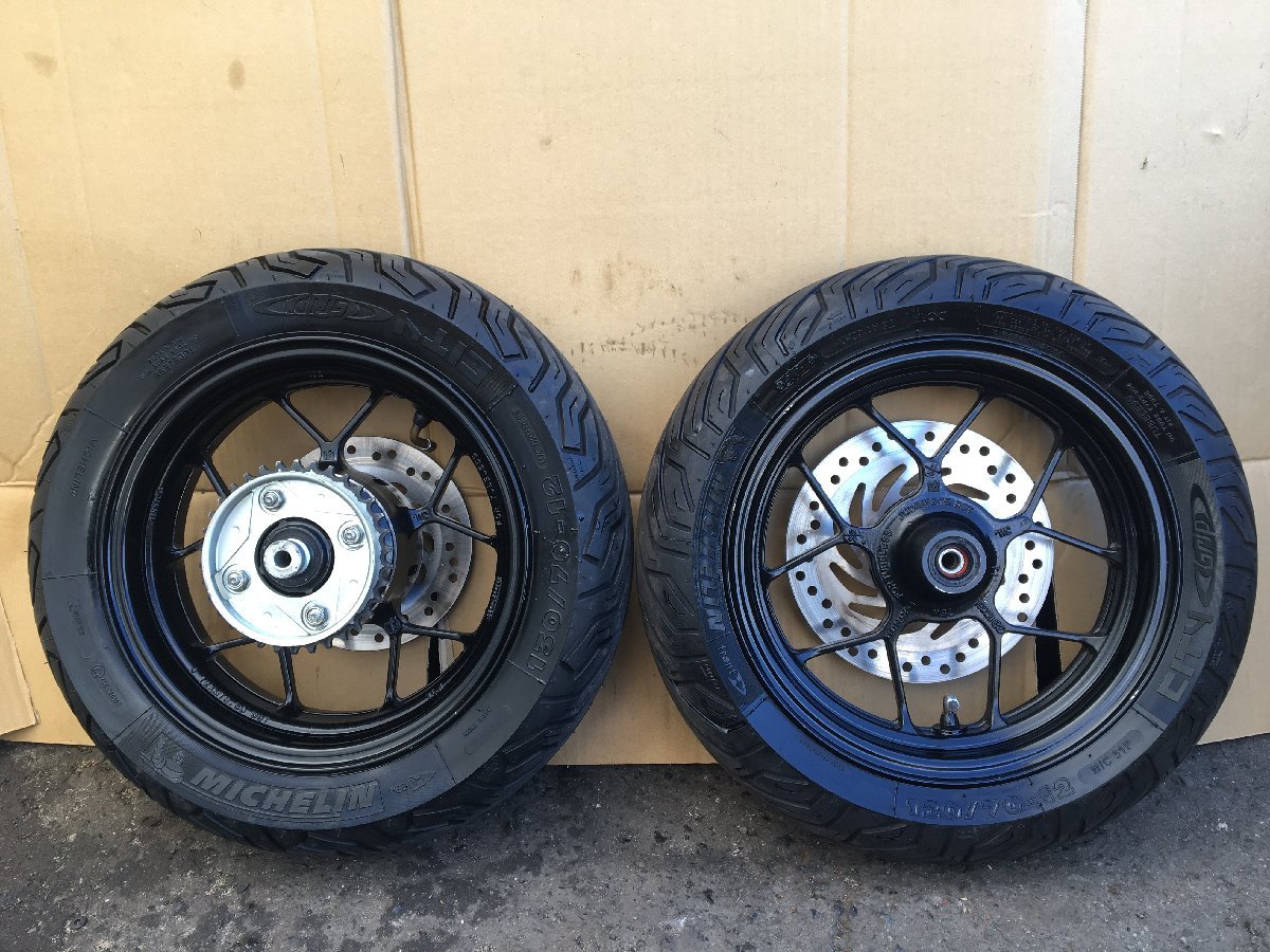 HONDA GROM グロム JC61 前期 前後ホイールセット イヤ山OK ディスク付