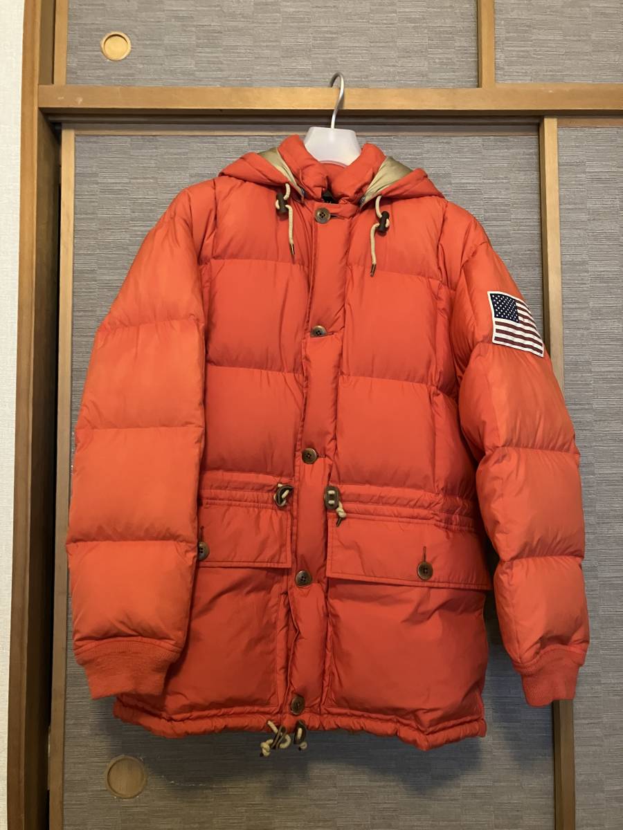 最安値，得価 限定 Ralph Lauren ダウンコート オレンジ 星条旗 加工 フード着脱可能(ジャンパー、ブルゾン)｜売買されたオークション情報、yahooの商品情報をアーカイブ公開 - オークファン 男性用