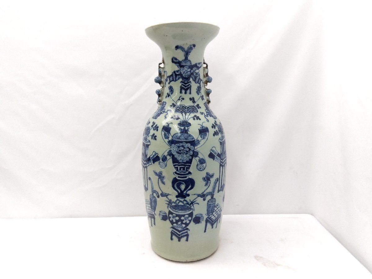 旧家蔵中国骨董青磁 双魚耳付花入 貴重コレクション Yahoo