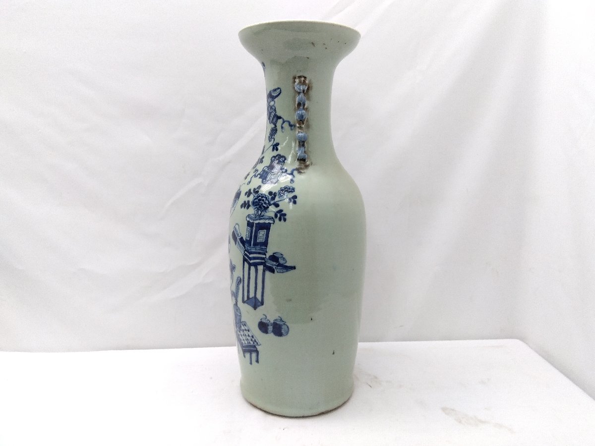 旧家蔵中国骨董青磁 双魚耳付花入 貴重コレクション Yahoo