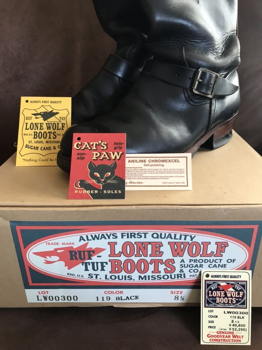 LONE WOLF BOOTS BLACK size 8.5 ローンウルフ エンジニアブーツ 黒