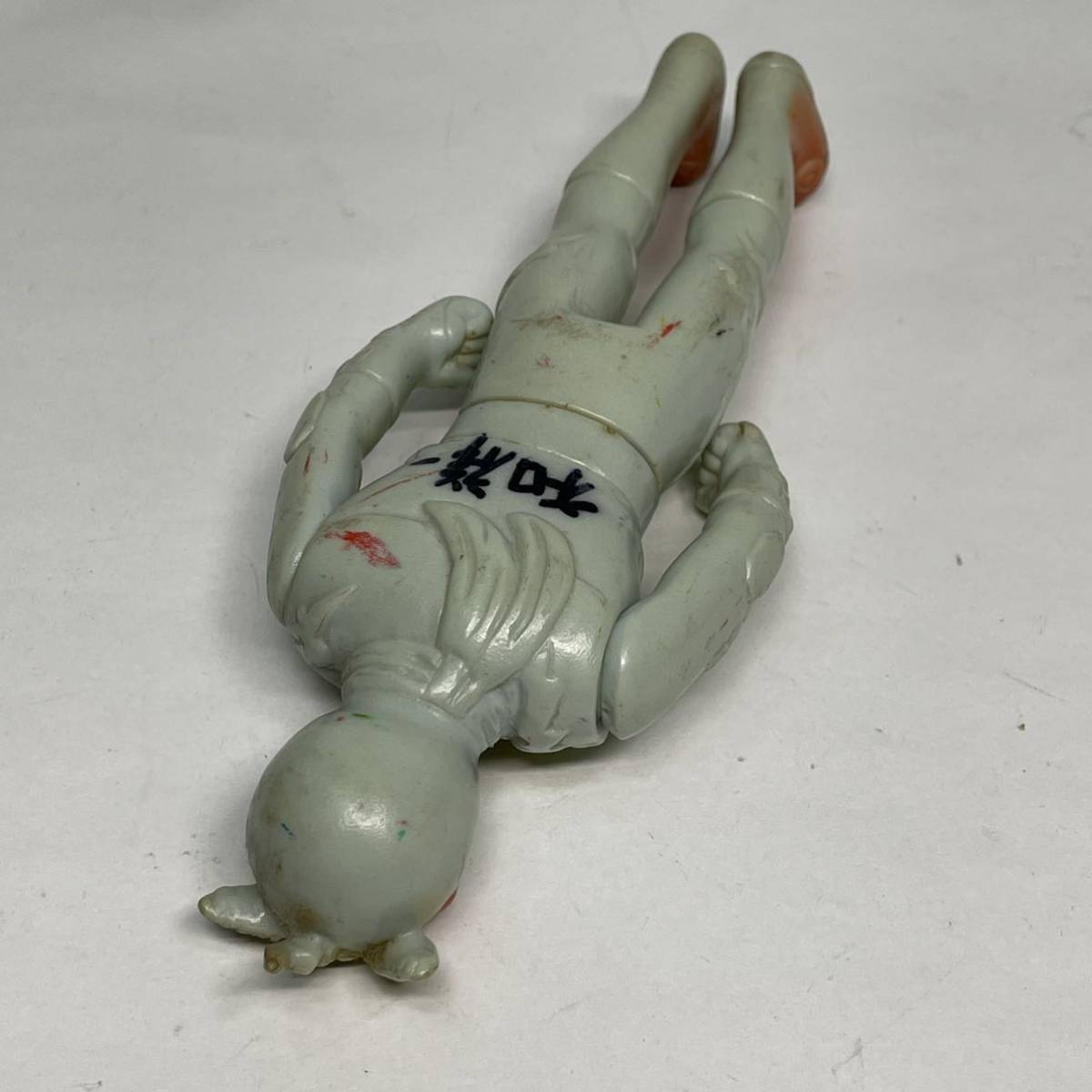 約16cm 無版権 透明怪獣シリーズ イナズマン ソフビ ミニサイズ 当時物 
