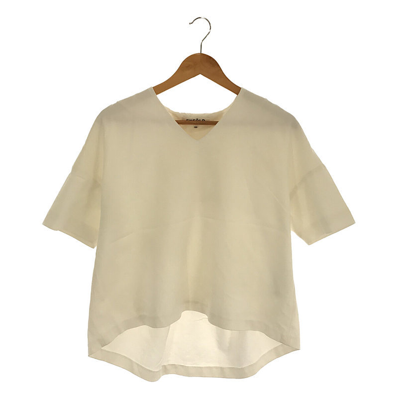 ENFOLD / エンフォルド | コットン Ｖネック プルオーバー カットソー | 38 | WHT ホワイト | レディース