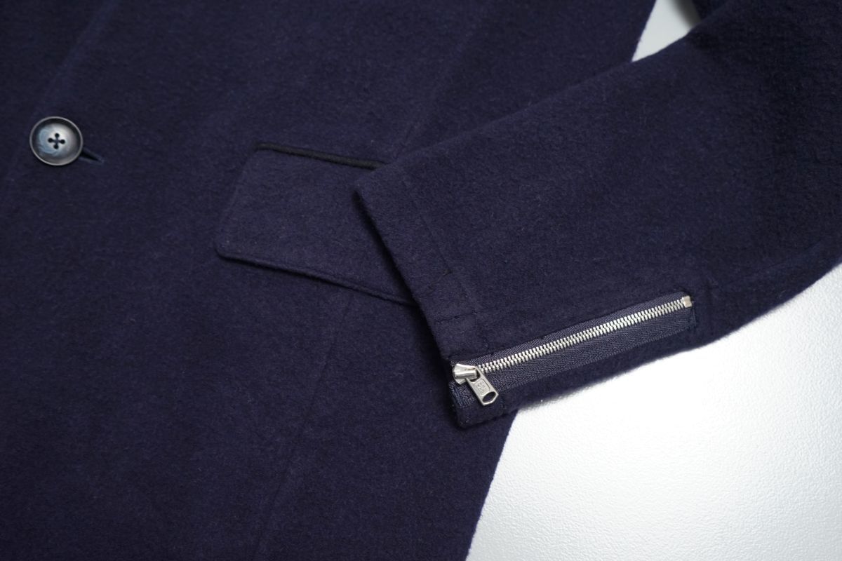 GM0873◎定価65，000円+税 nonnative ノンネイティブ サイズ1 チェスターコート OFFICER COAT C/W DOUBLE FACE SATIN NN-J2605 ネイビー系 &frasl; CONVERSE STAR MESH NONNATIVE（ノンネイティブ）&frasl; 0