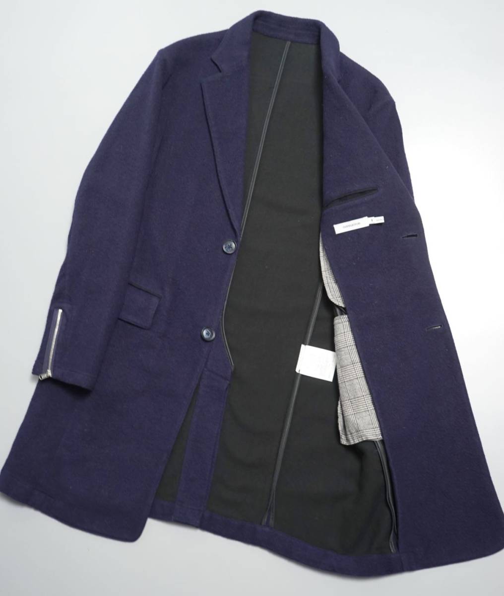 GM0873◎定価65，000円+税 nonnative ノンネイティブ サイズ1 チェスターコート OFFICER COAT C/W DOUBLE FACE SATIN NN-J2605 ネイビー系 &frasl; CONVERSE STAR MESH NONNATIVE（ノンネイティブ）&frasl; 0